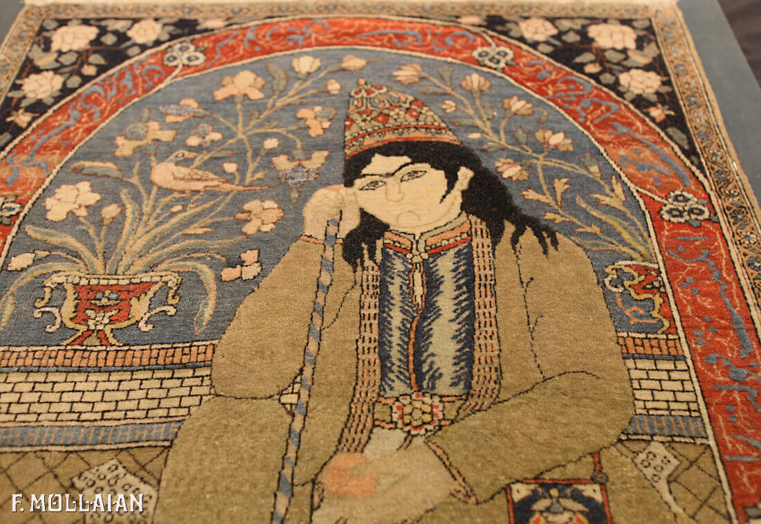 Tapis Persan Antique Kashan Mohtasham n°:98085310